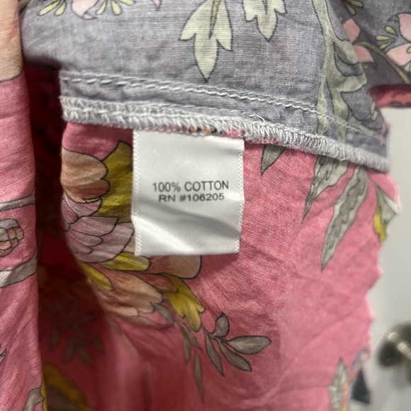 Cino Women's Long Sleeve Button Up Floral And Birds Size Small 100% Cotton - Picture 4 of 5